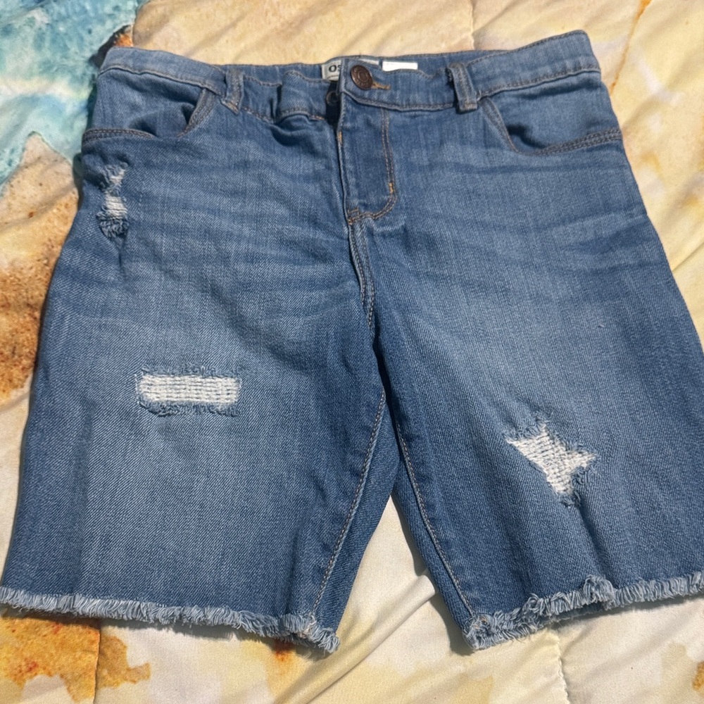 Distressed Blue Denim girls Shorts